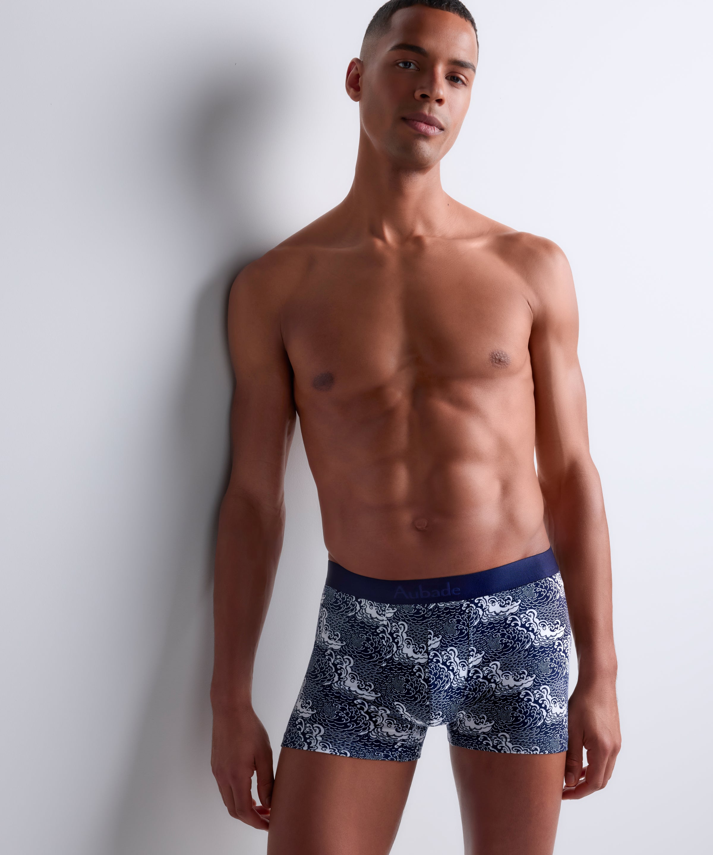 aubade-homme-boxer-new-wave-coton-biologique-certifi-gots-ceinture-logotyp-e-ton image 2