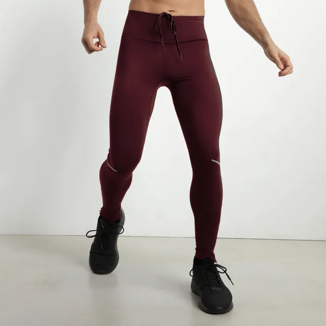 dim-move-legging-sport-homme-microfibre-bordeaux-ajustable image 1