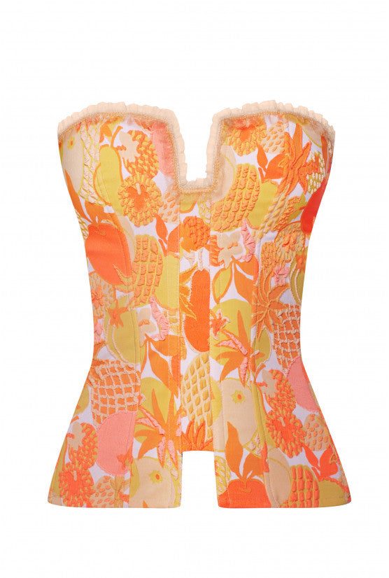 cadolle-square-corset-tropical-organza-zip-sculptant image 1