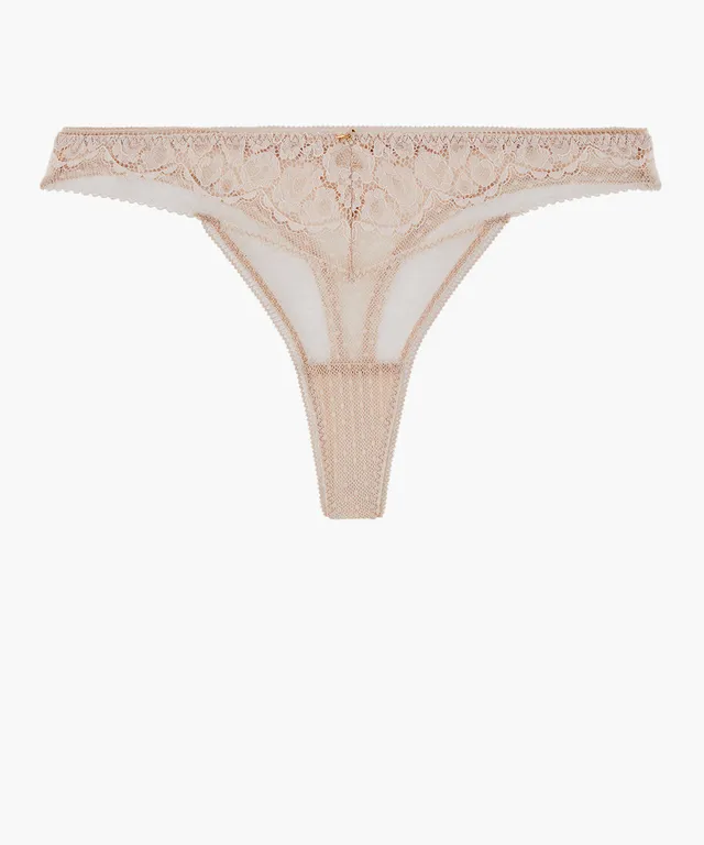 aubade-illusion-fauve-string-th-blanc-dentelle-animal image 1