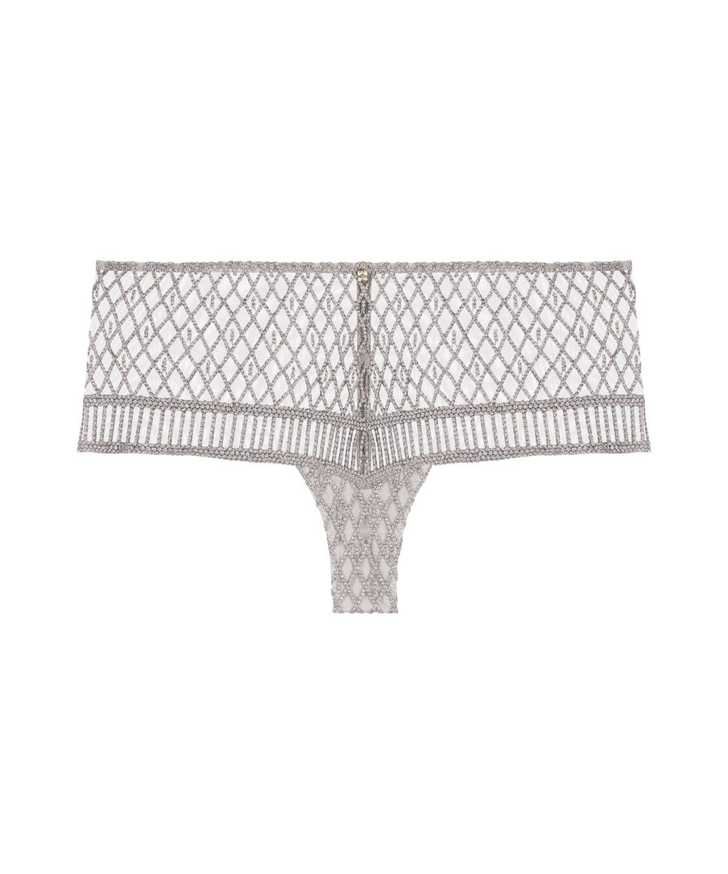 aubade-stardust-dream-cheeky-brief-cosmos-silver-culotte-taille-haute-brod-e-tra image 1