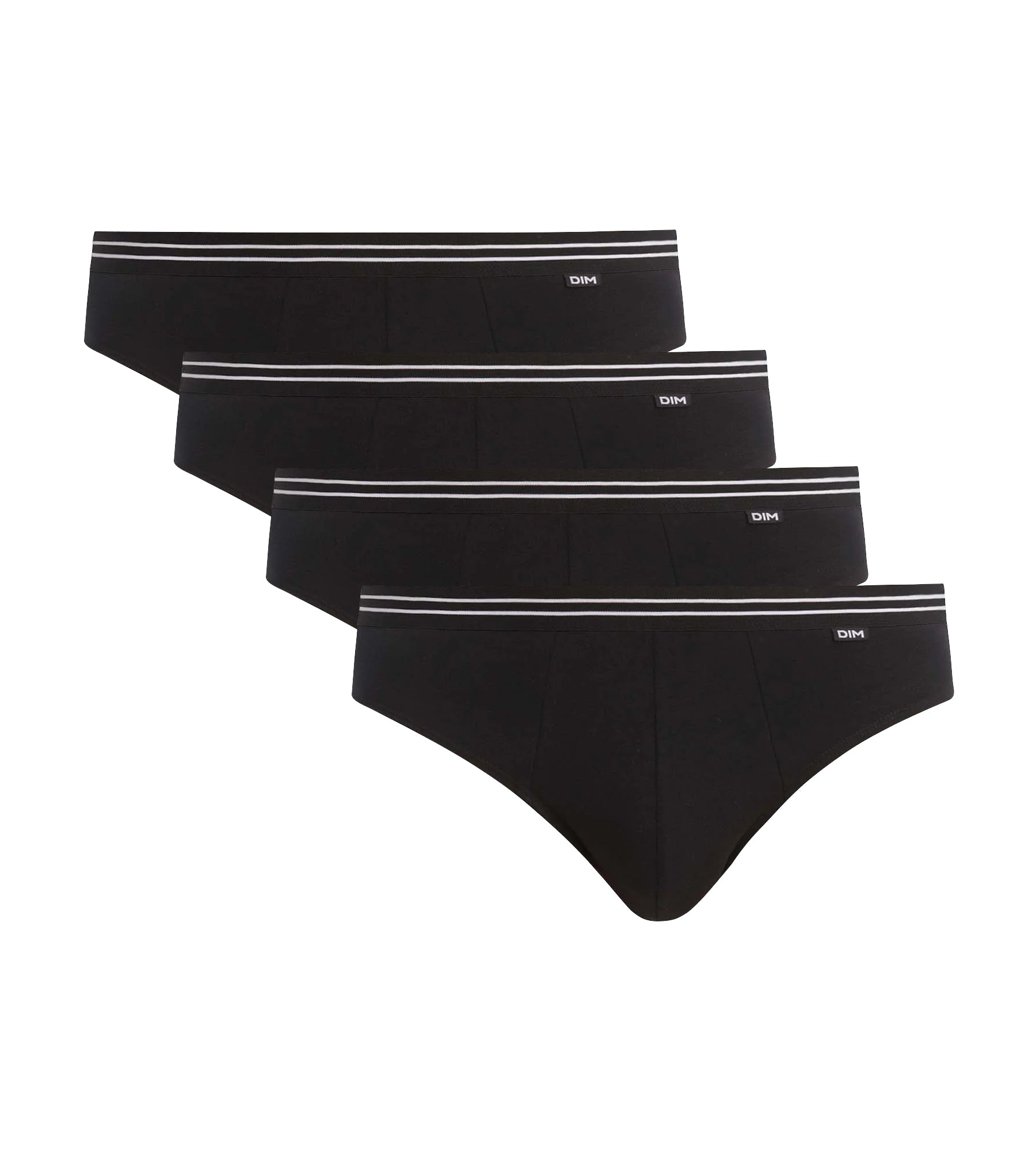 dim-ecodim-lot-de-4-slips-homme-coton-stretch-noir image 3