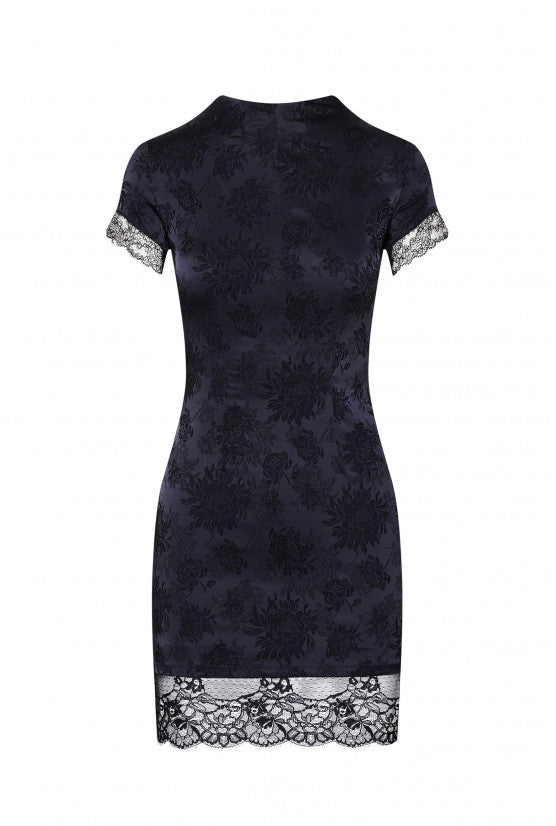 cadolle-violetta-robe-satin-noir-dentelle-calais image 1