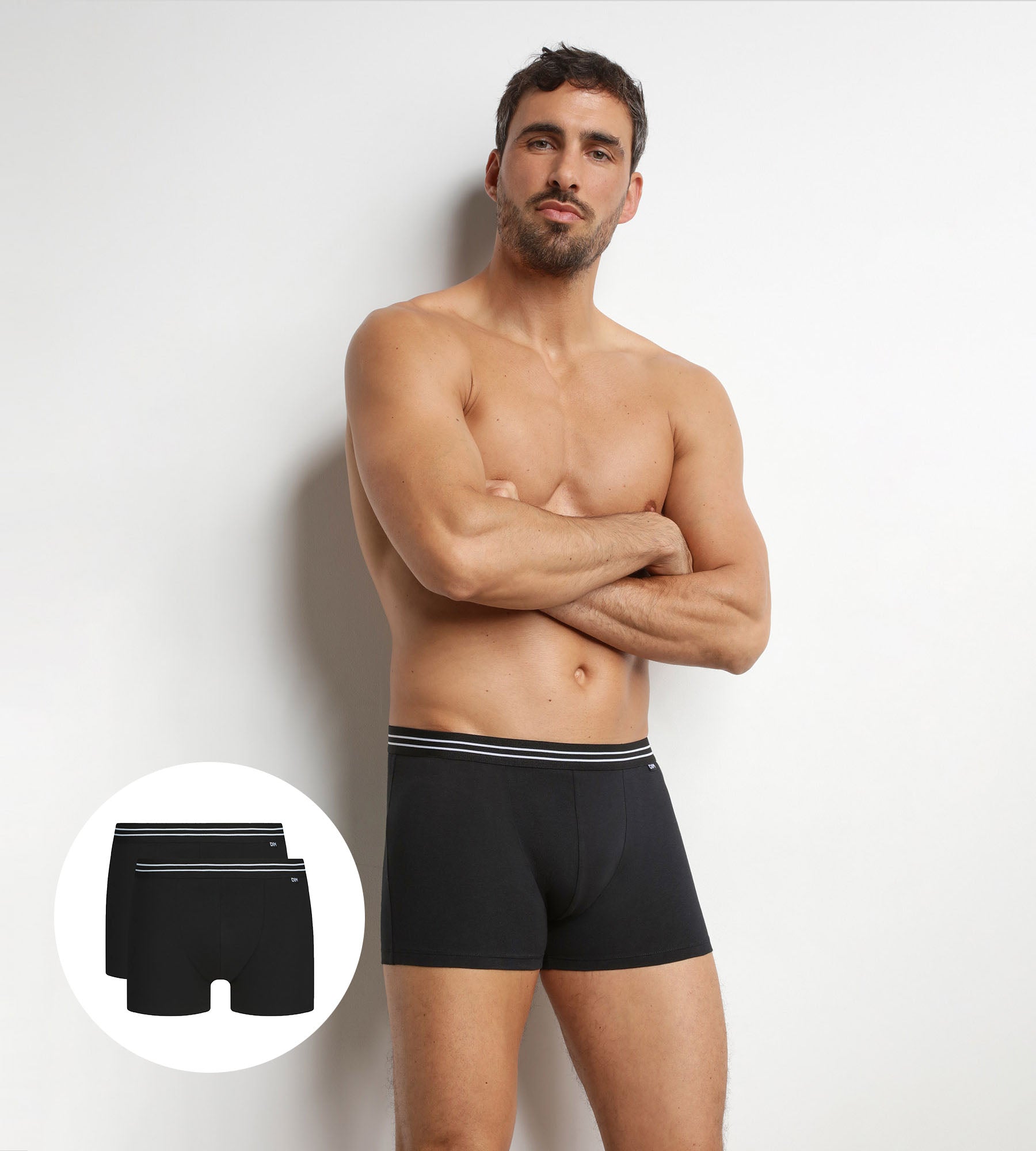 dim-ecodim-lot-de-2-boxers-homme-coton-stretch-noir image 5