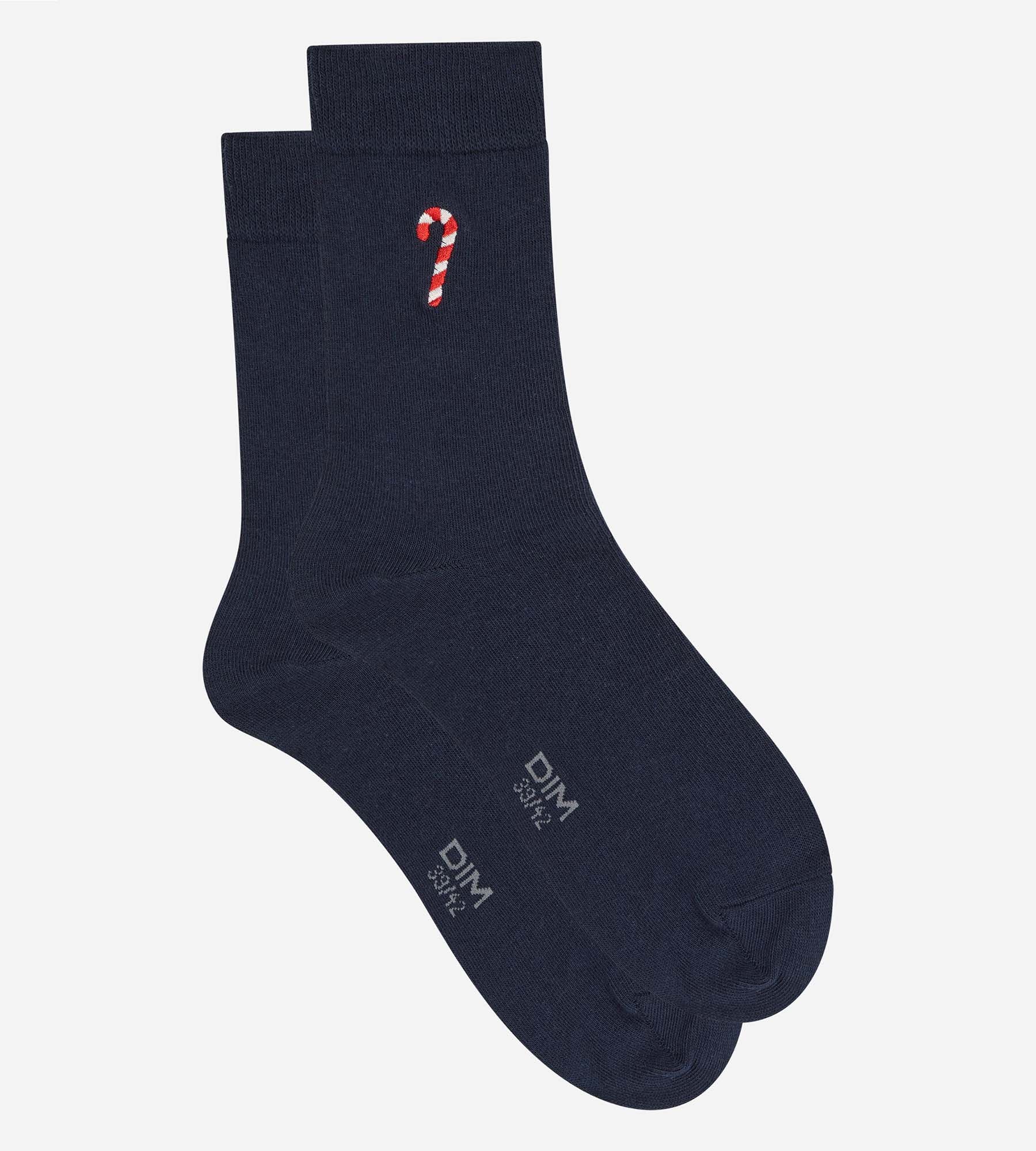 dim-coton-fancy-chaussettes-homme-navy-blue-candy image 2