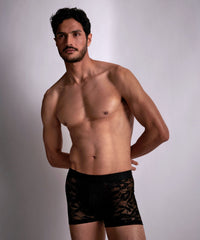 aubade-homme-boxer-dentelle-florale-lace image 2