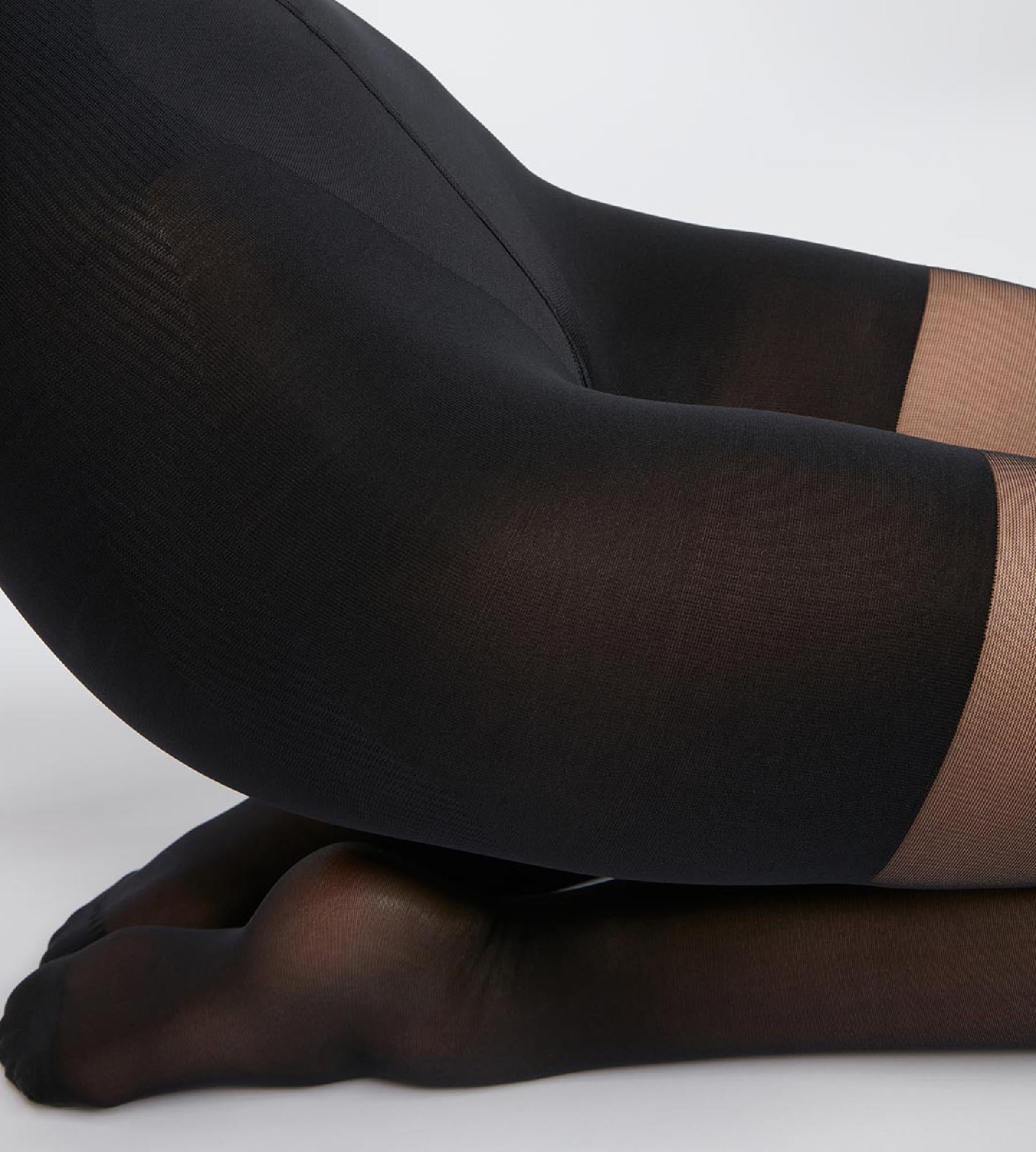 dim-diam-s-contour-360-collant-femme-galbant-voile-lycra-noir image 2