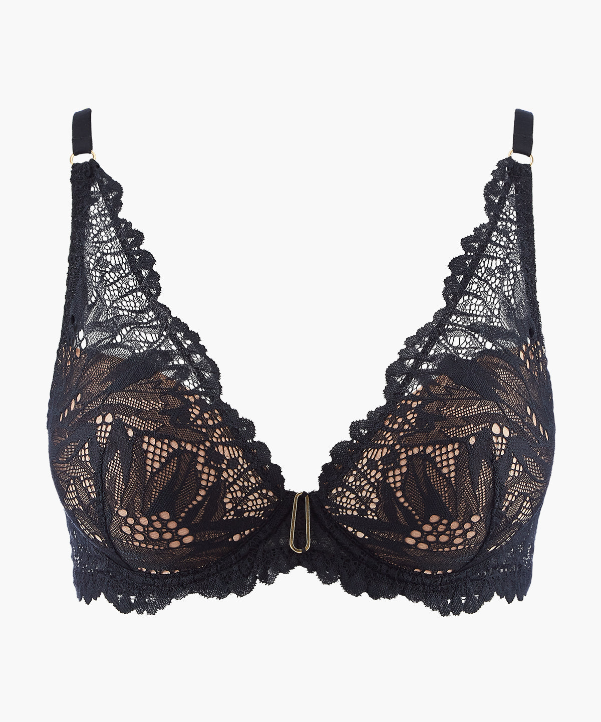 aubade-flowermania-soutien-gorge-plunge-foulard-noir image 1