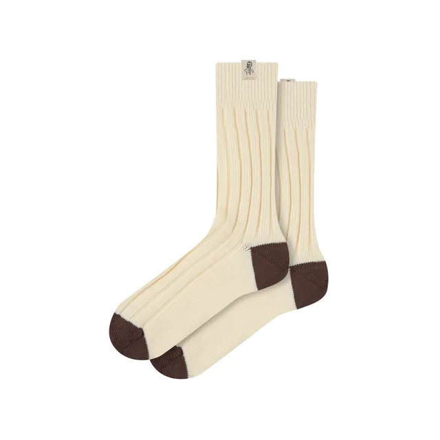atelier-tuffery-chaussettes-paisses-en-laine-fran-aise-cru-marron-femme image 1