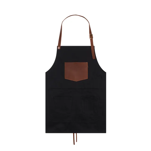 atelier-tuffery-tablier-court-en-jean-noir-artisanal image 1