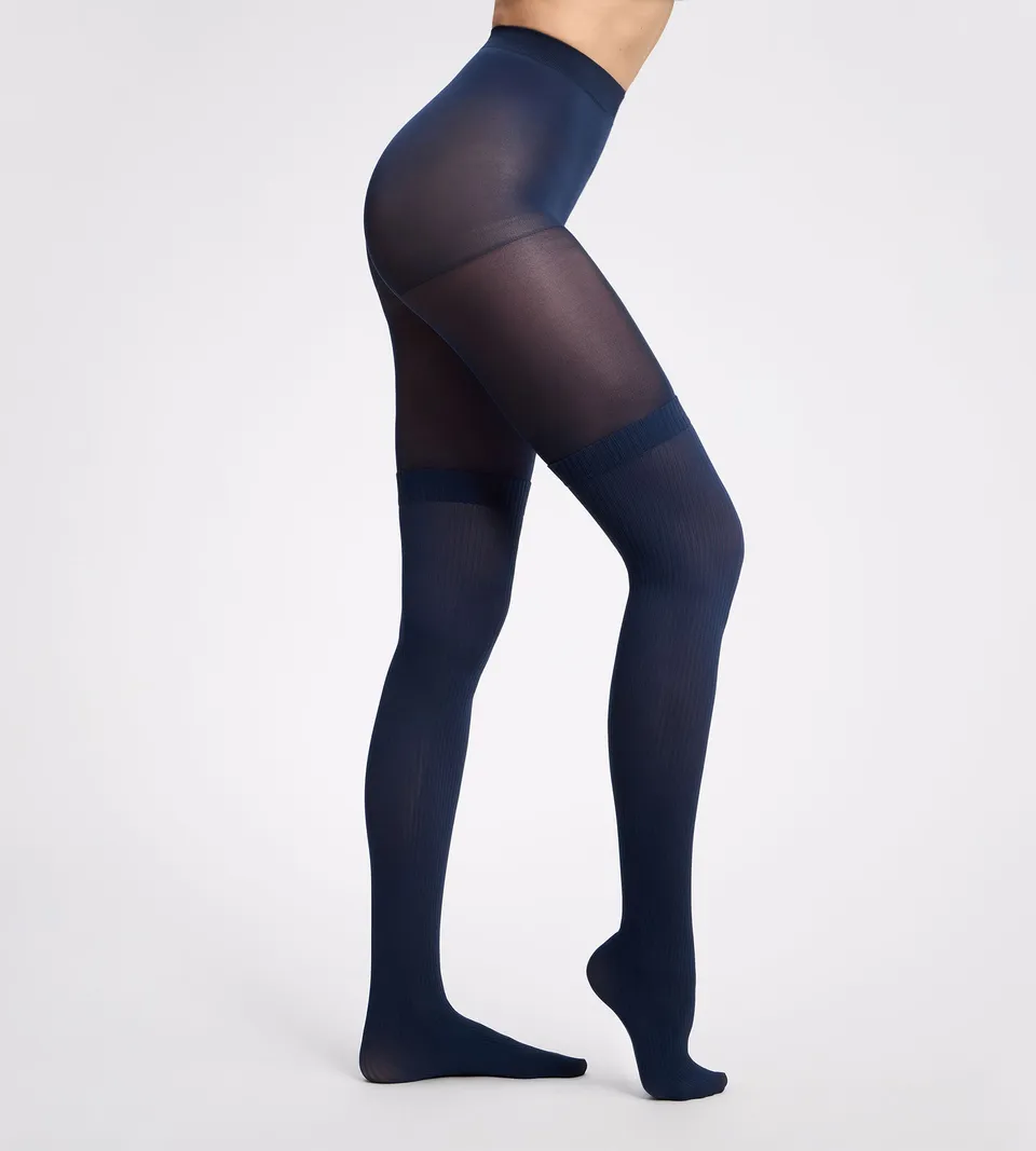 dim-style-collant-fantaisie-femme-effet-trompe-l-il-marine-25-45d image 1