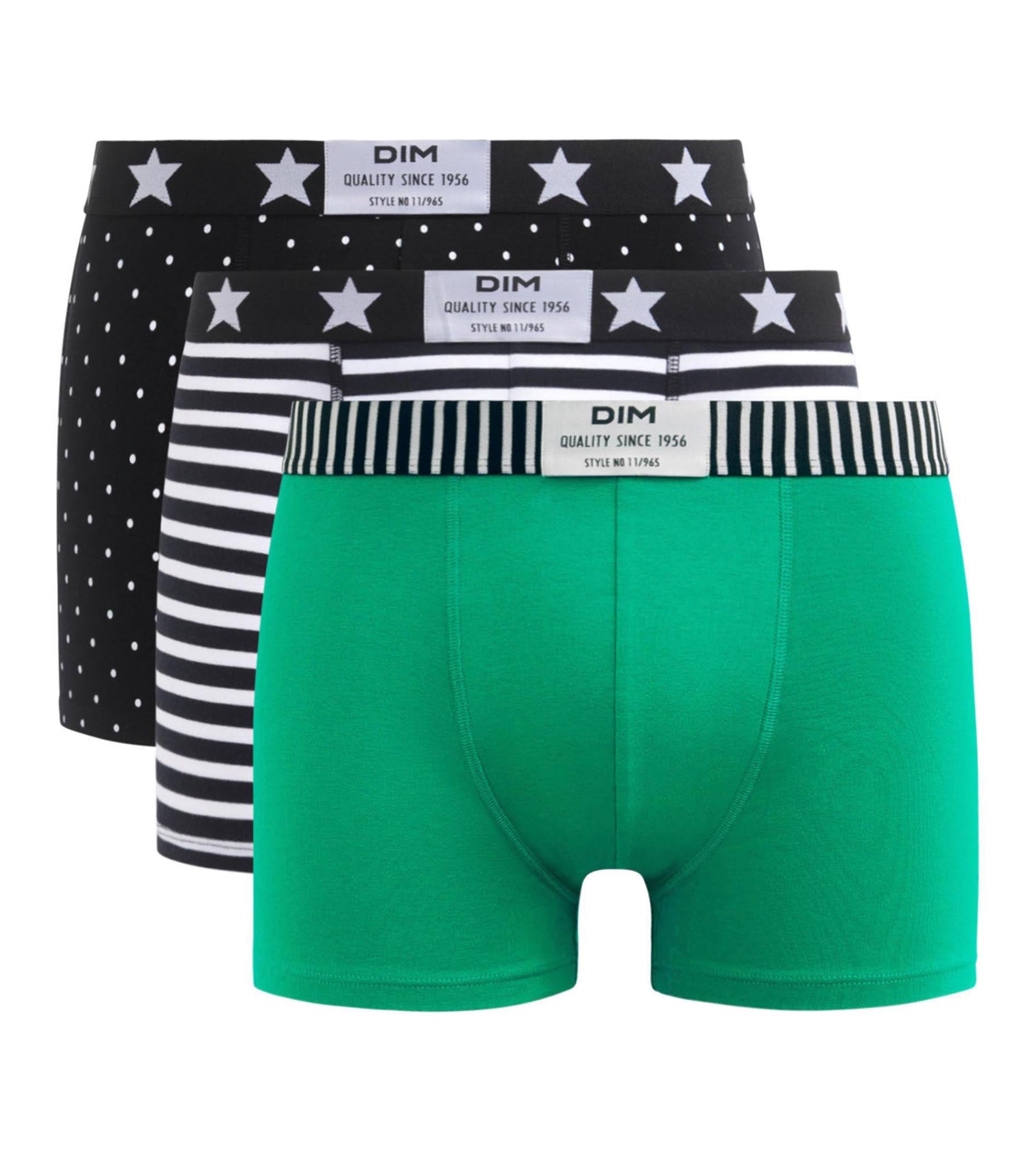 dim-vibes-lot-de-3-boxers-homme-coton-stretch-pois-rayures image 3