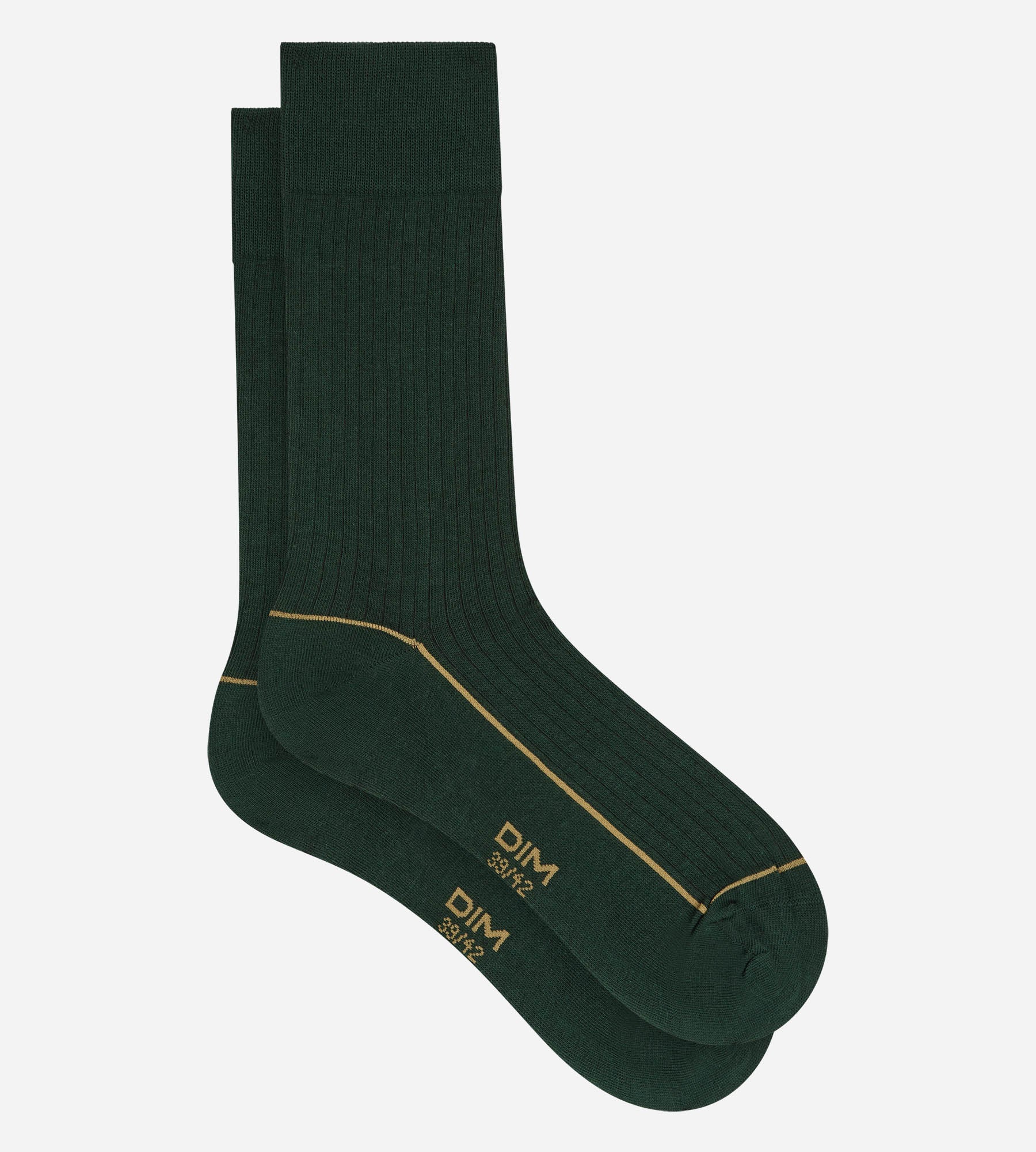 dim-la-mode-c-tel-e-chaussettes-homme-coton-vert-olive image 2
