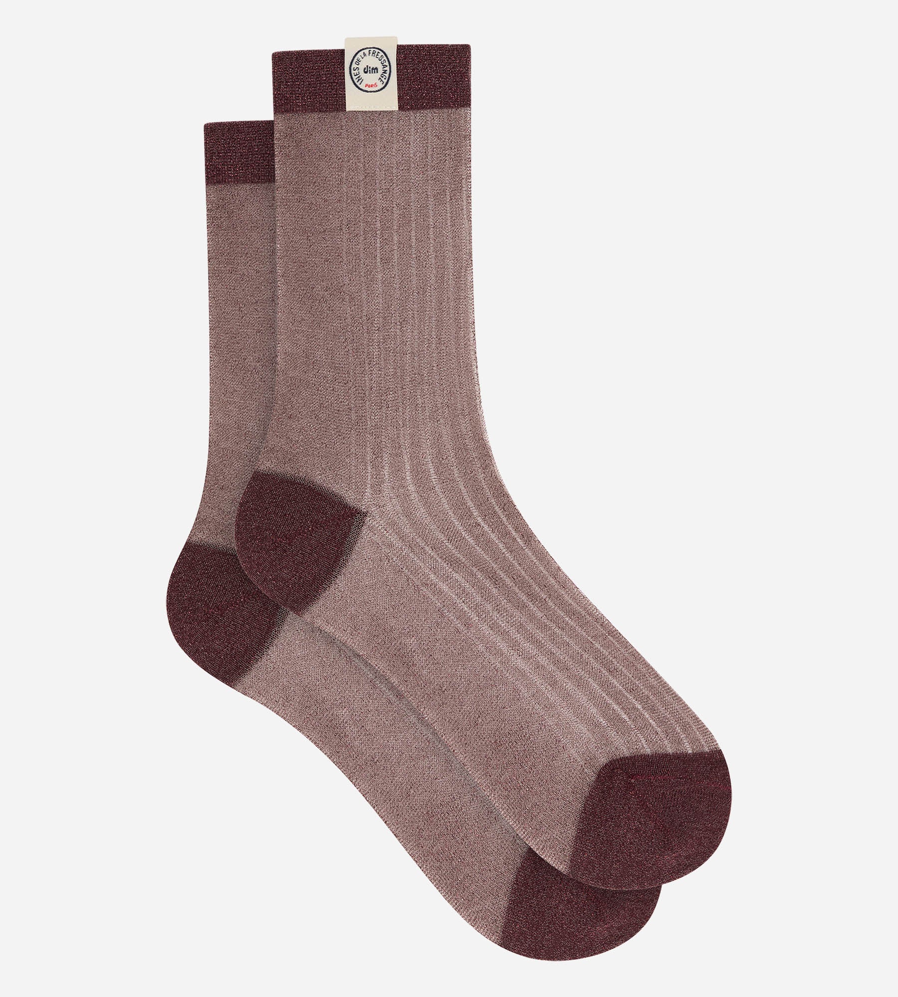 dim-x-ines-de-la-fressange-chaussettes-femme-marron-pr-cieux image 2