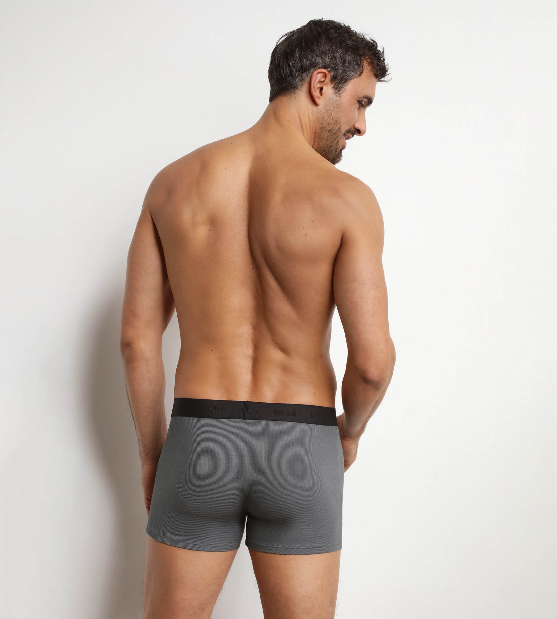 dim-l-gant-boxer-homme-en-coton-modal-c-tel-gris-acier image 2