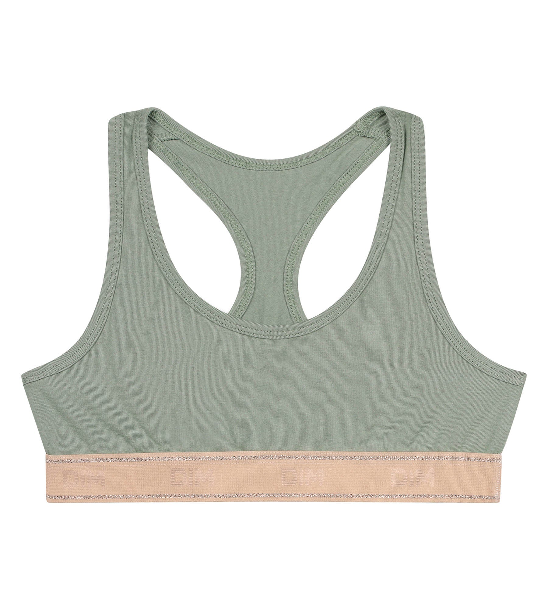 dim-sport-brassi-re-fille-vert-sauge-et-rose-paillet image 1