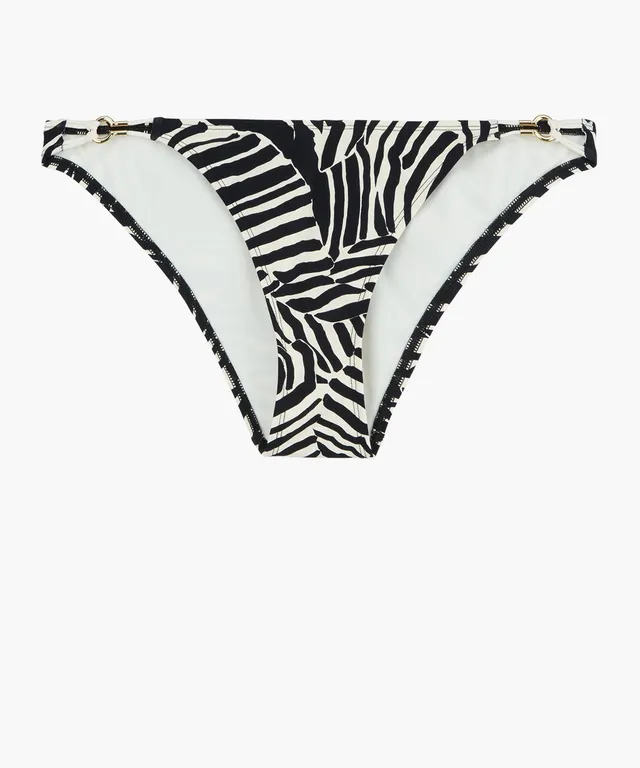 aubade-savannah-mood-bas-de-maillot-de-bain-taille-basse-mini-c-ur-imprim-zebra image 1