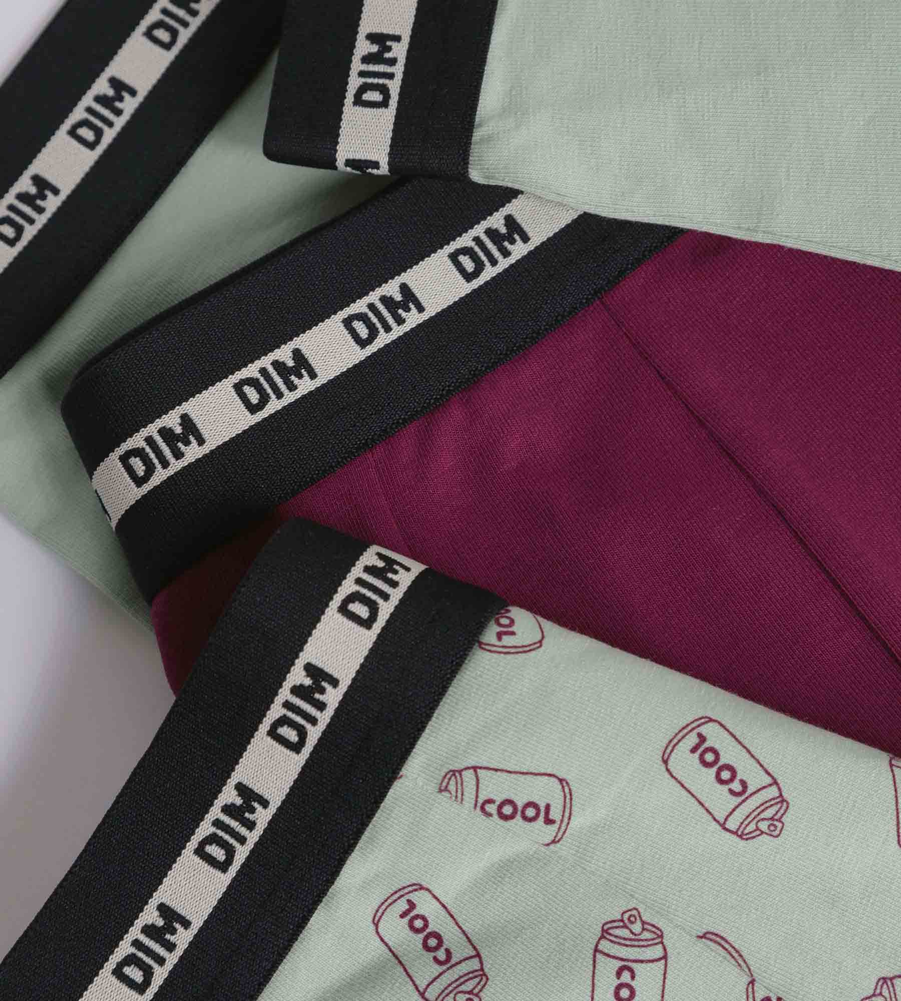 dim-lot-de-3-boxers-gar-on-coton-stretch-cuivre-motifs image 3