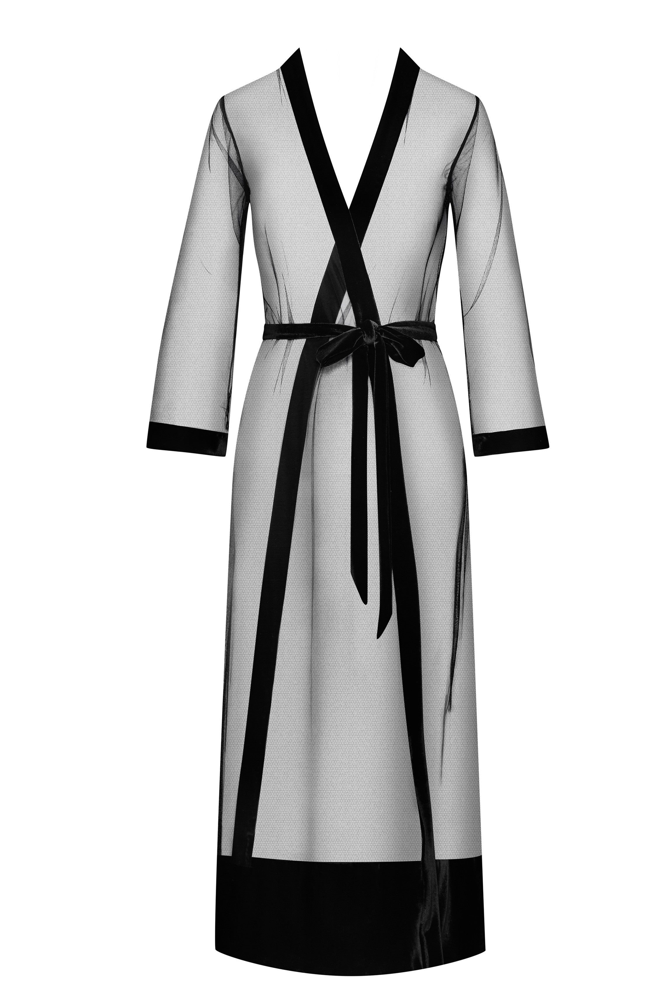 cadolle-long-kimono-tulle-et-velours-peignoir image 1