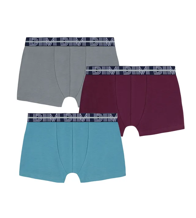 dim-ecodim-lot-de-3-boxers-gar-on-coton-stretch-carmin image 1