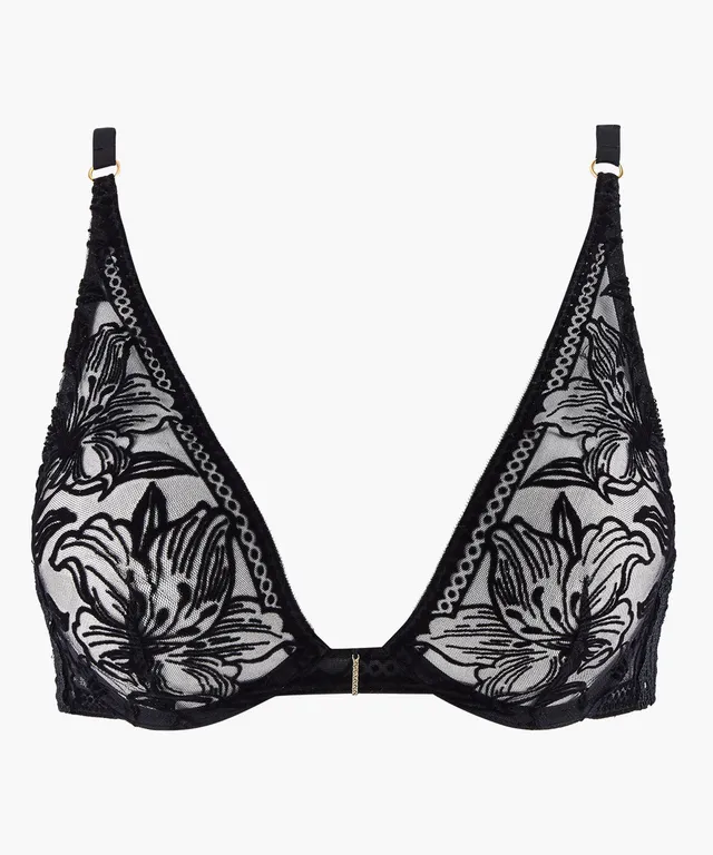 aubade-c-ur-corps-plunge-triangel-noir image 1
