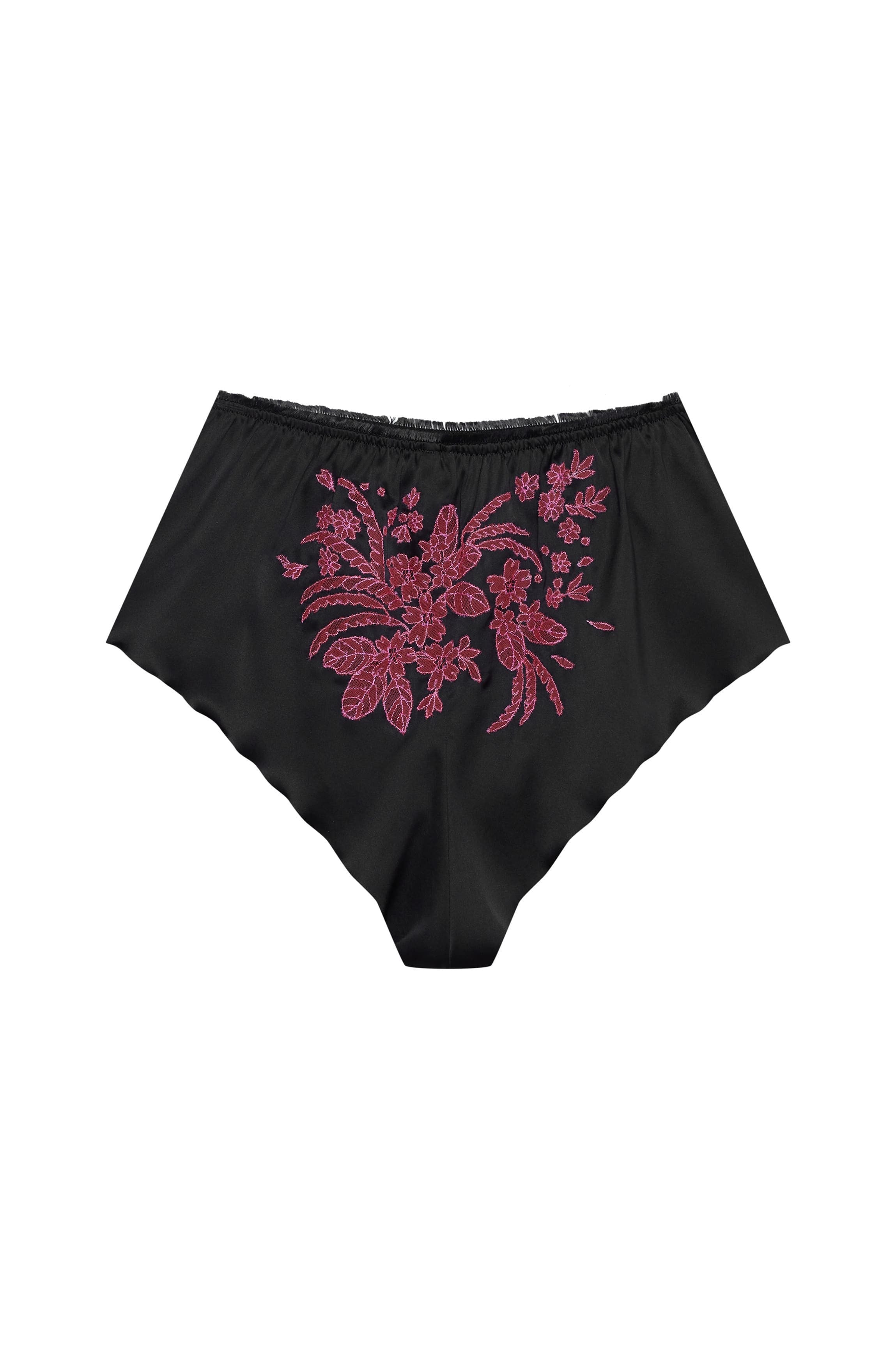 cadolle-short-soie-noire-incrust-e-dentelle-pyjama-nuit image 2