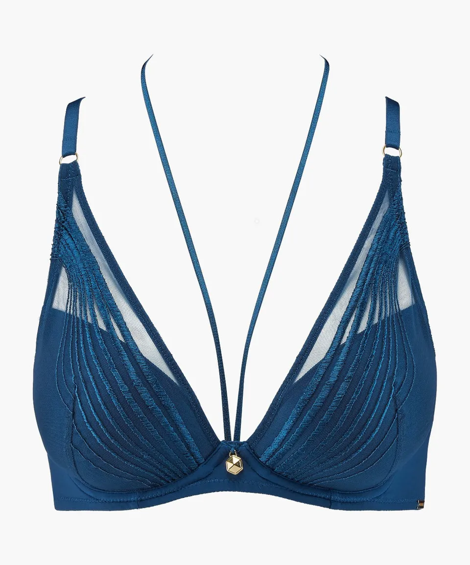 aubade-sumptuous-waves-soutien-gorge-push-up-coques-imperial-blue image 1