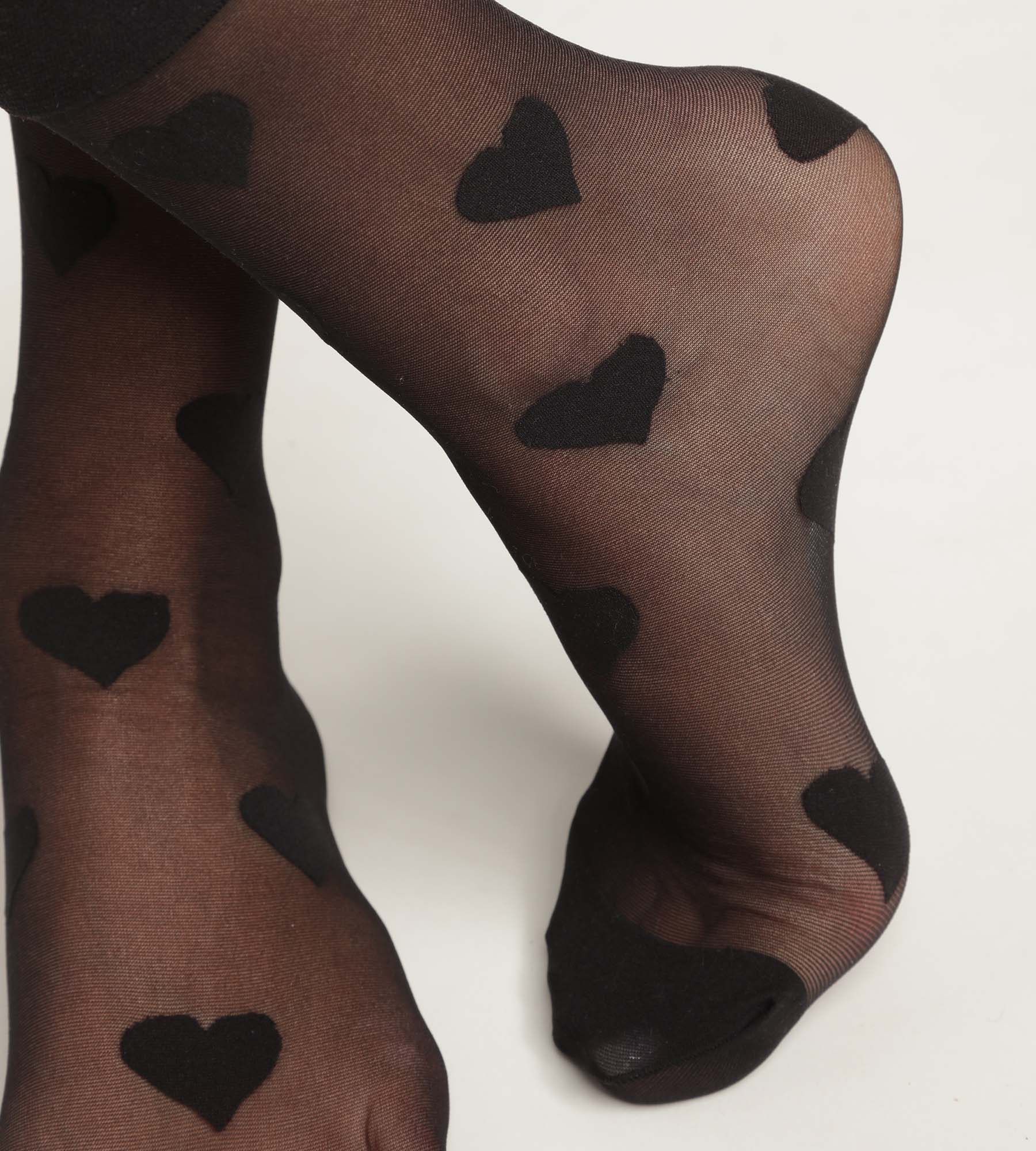 dim-style-socquettes-femme-voile-transparent-noir-motifs-c-urs image 3