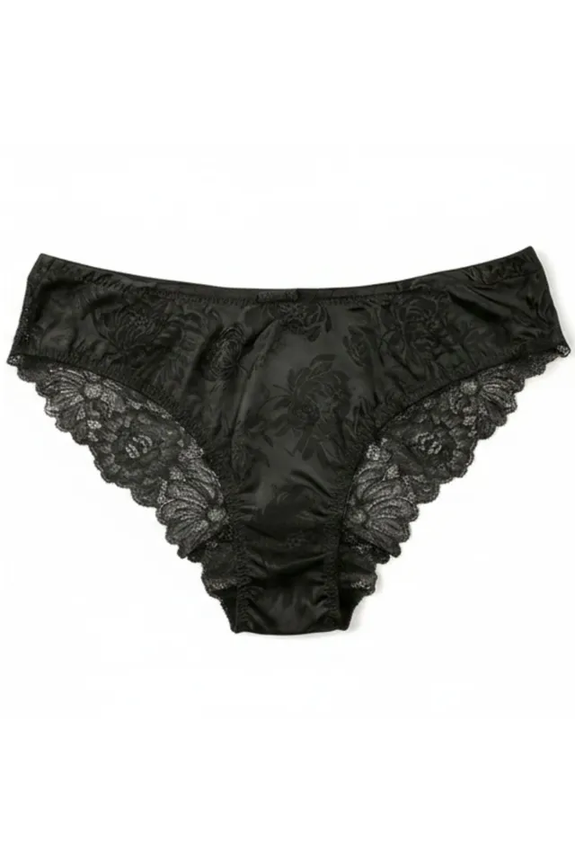 cadolle-tanga-satin-noir-dentelle-invisible image 1