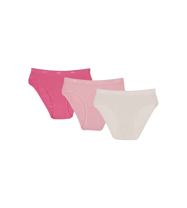 dim-girl-les-pockets-lot-de-3-culottes-nacre-et-roses image 1