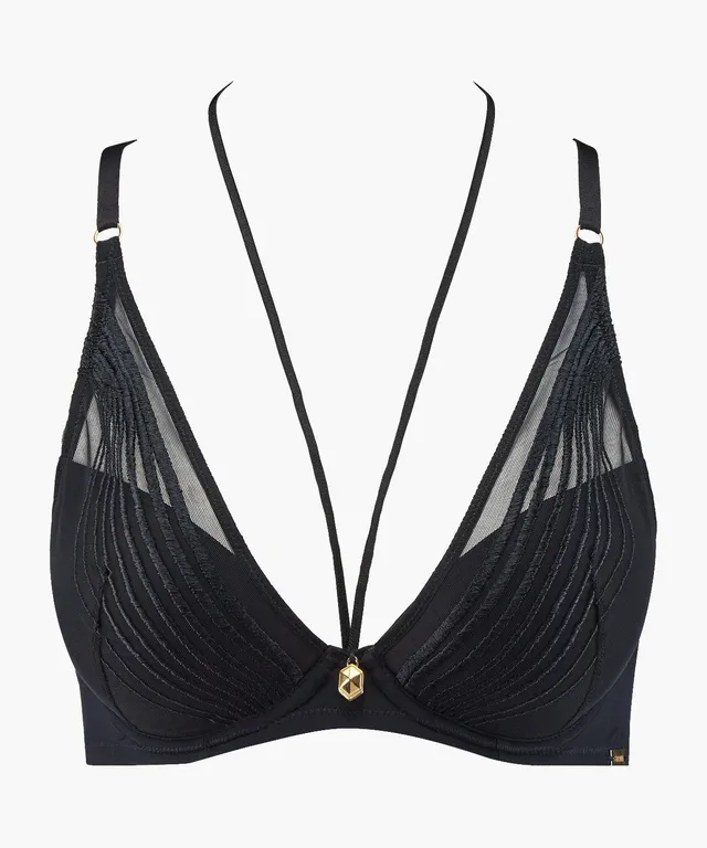 aubade-sumptuous-waves-soutien-gorge-plunge-foulard-smoky-attraction image 1
