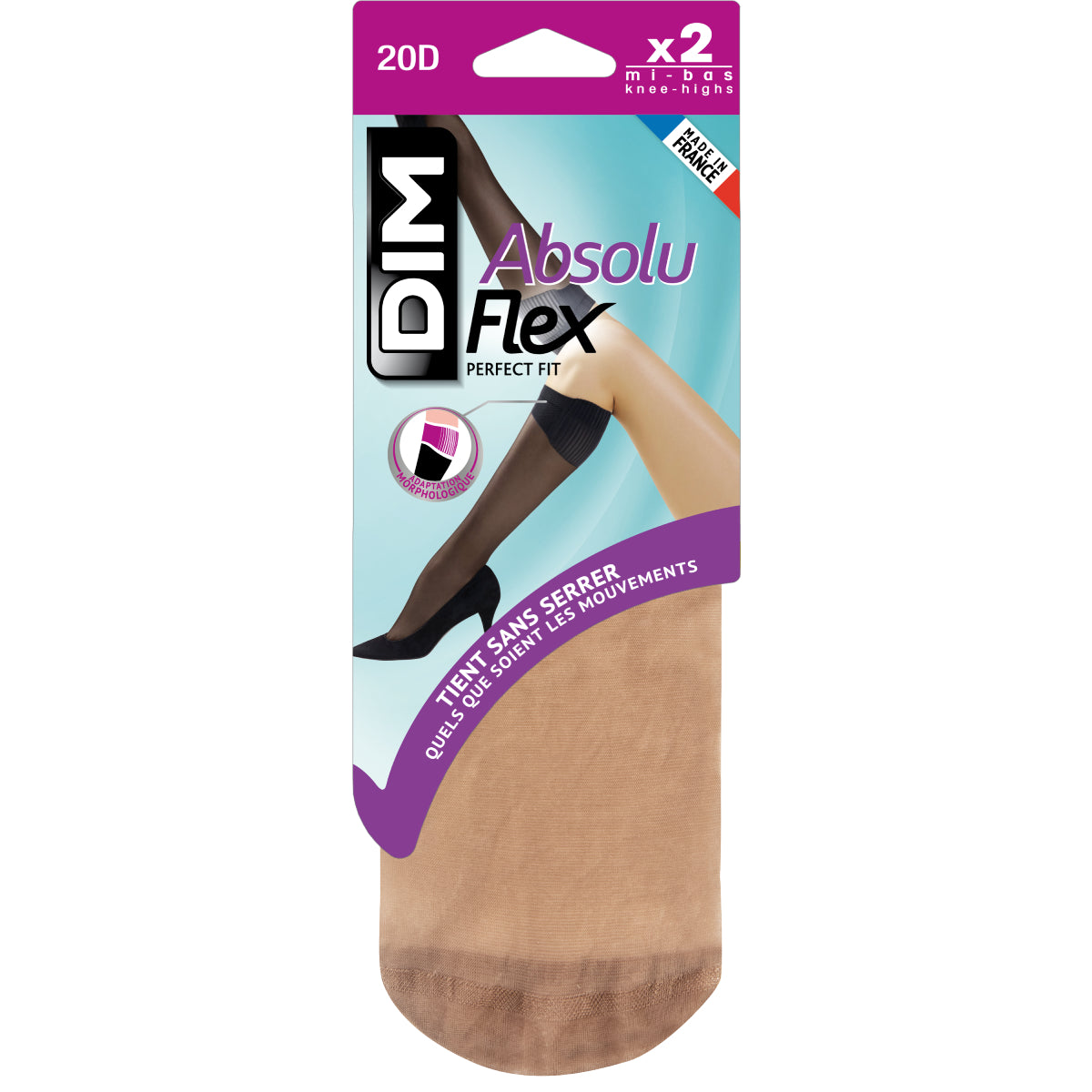 dim-absoluflex-lot-de-2-mi-bas-caramel-transparents-20d image 2