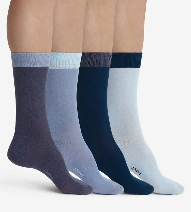 dim-ecodim-mode-lot-4-paires-chaussettes-homme-bleu-coton-mi-chaussettes image 1