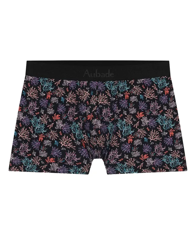 aubade-homme-boxer-reef-coton-bio-stretch-sans-coutures-imprim-corail image 1