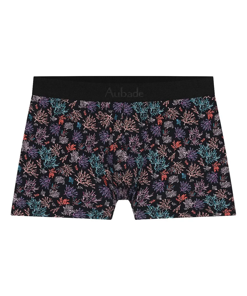aubade-homme-boxer-reef-coton-bio-stretch-sans-coutures-imprim-corail image 1