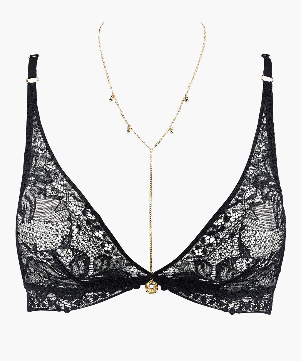 aubade-gold-pleasure-bralette-triangle-black-light-2 image 1