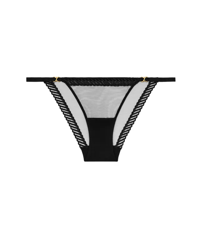 aubade-sheer-emotion-h-ftslip-noir-culotte-taille-haute-en-tulle-transparent image 1