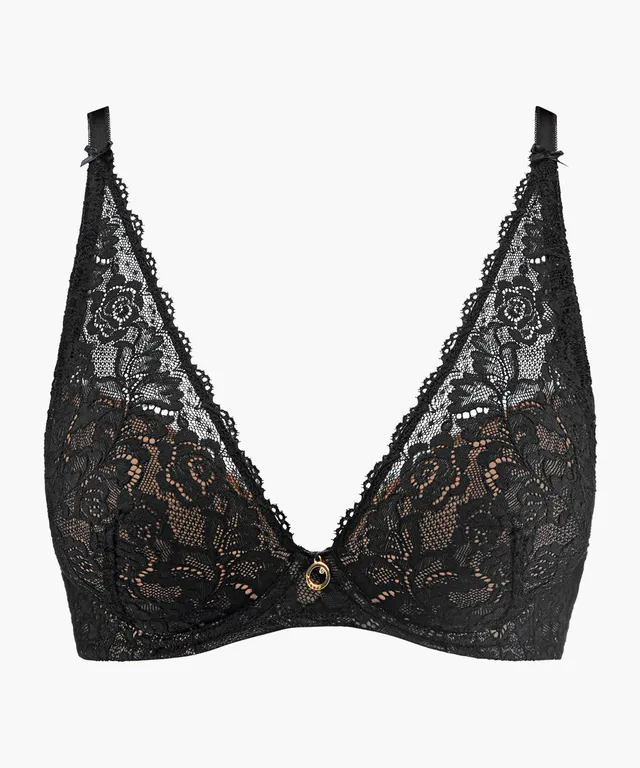 aubade-rosessence-soutien-gorge-push-up-charpe-plunge-noir-black image 1