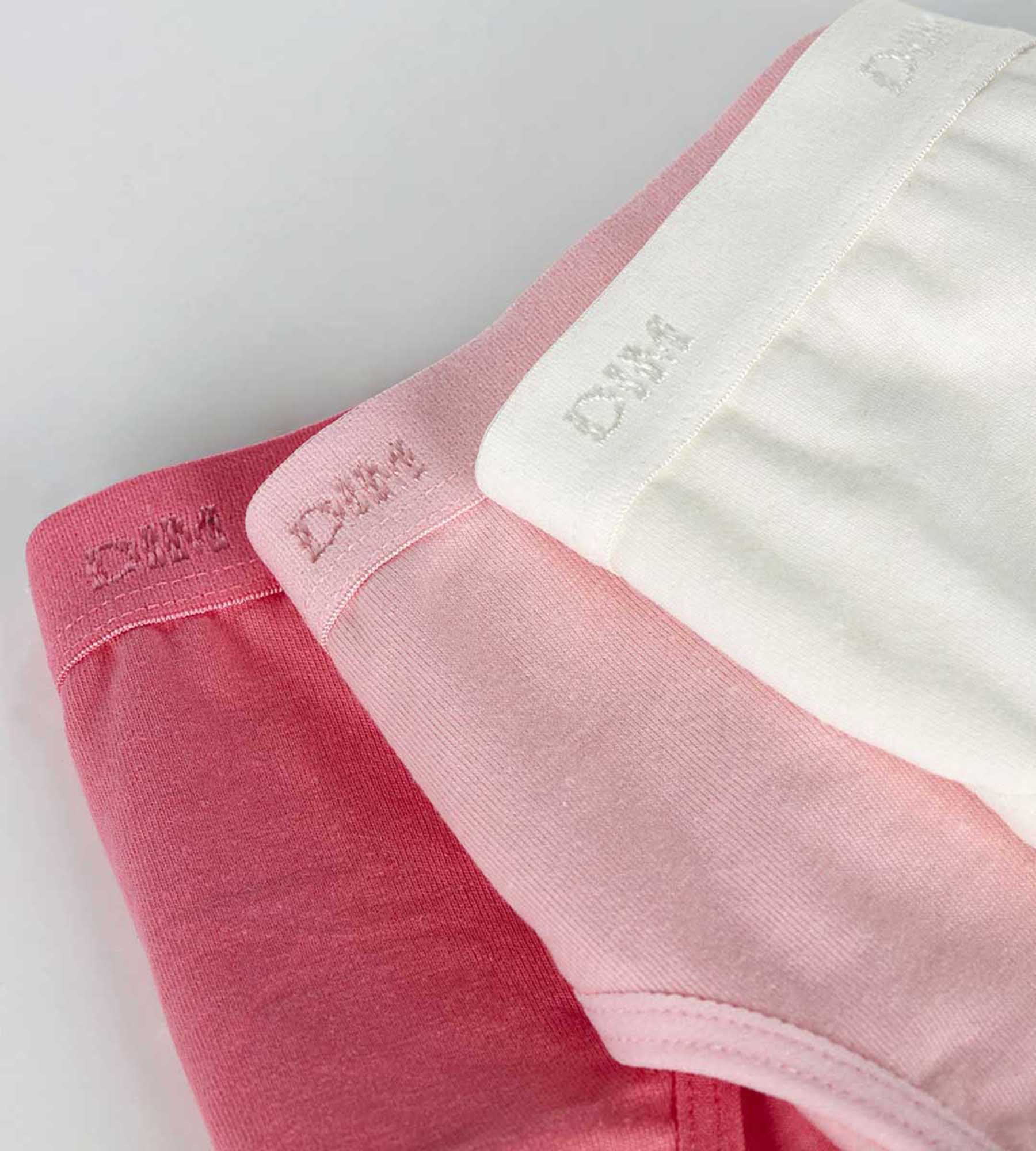dim-girl-les-pockets-lot-de-3-culottes-nacre-et-roses image 3