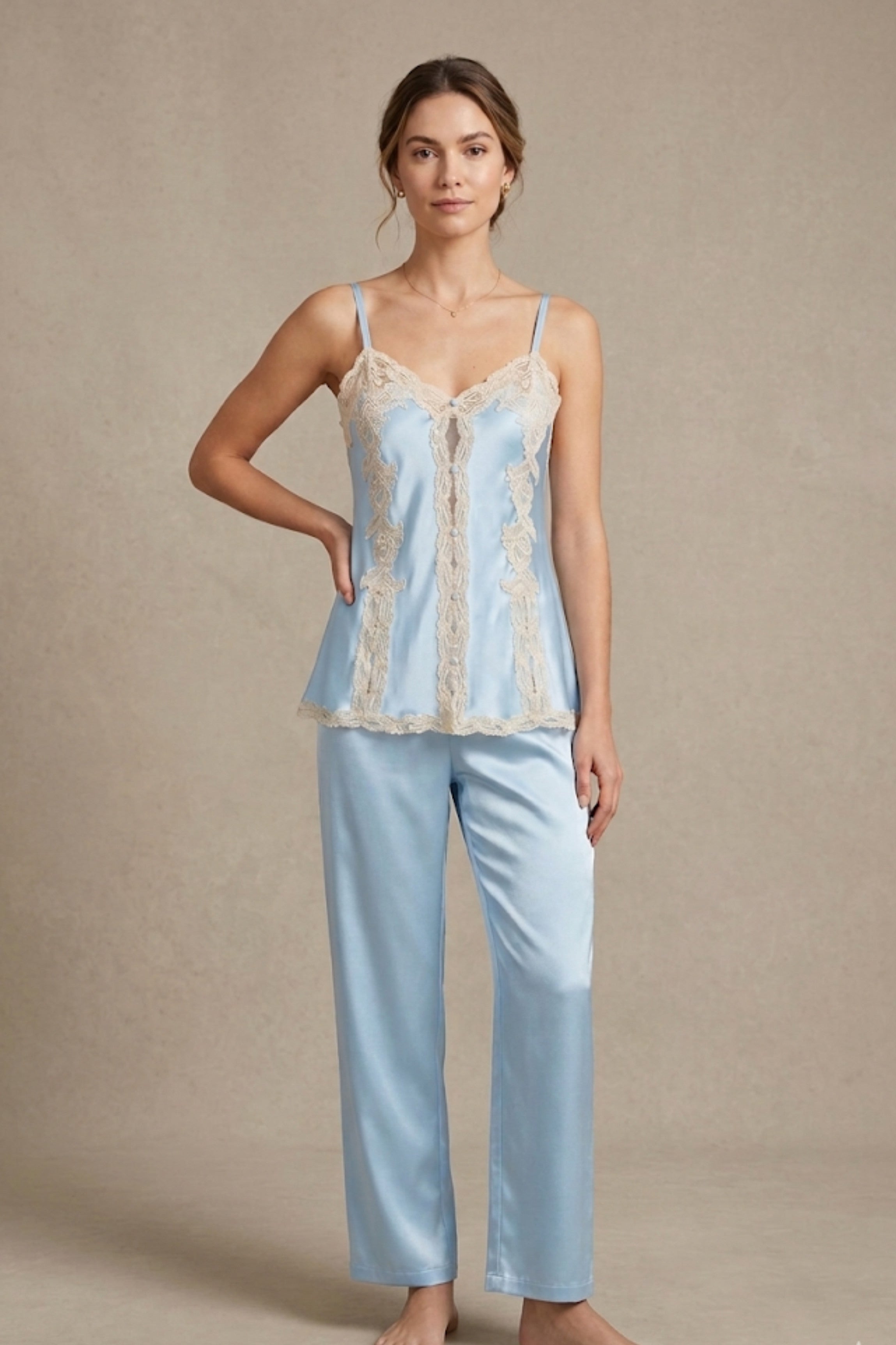 cadolle-pyjama-soie-bleue image 2