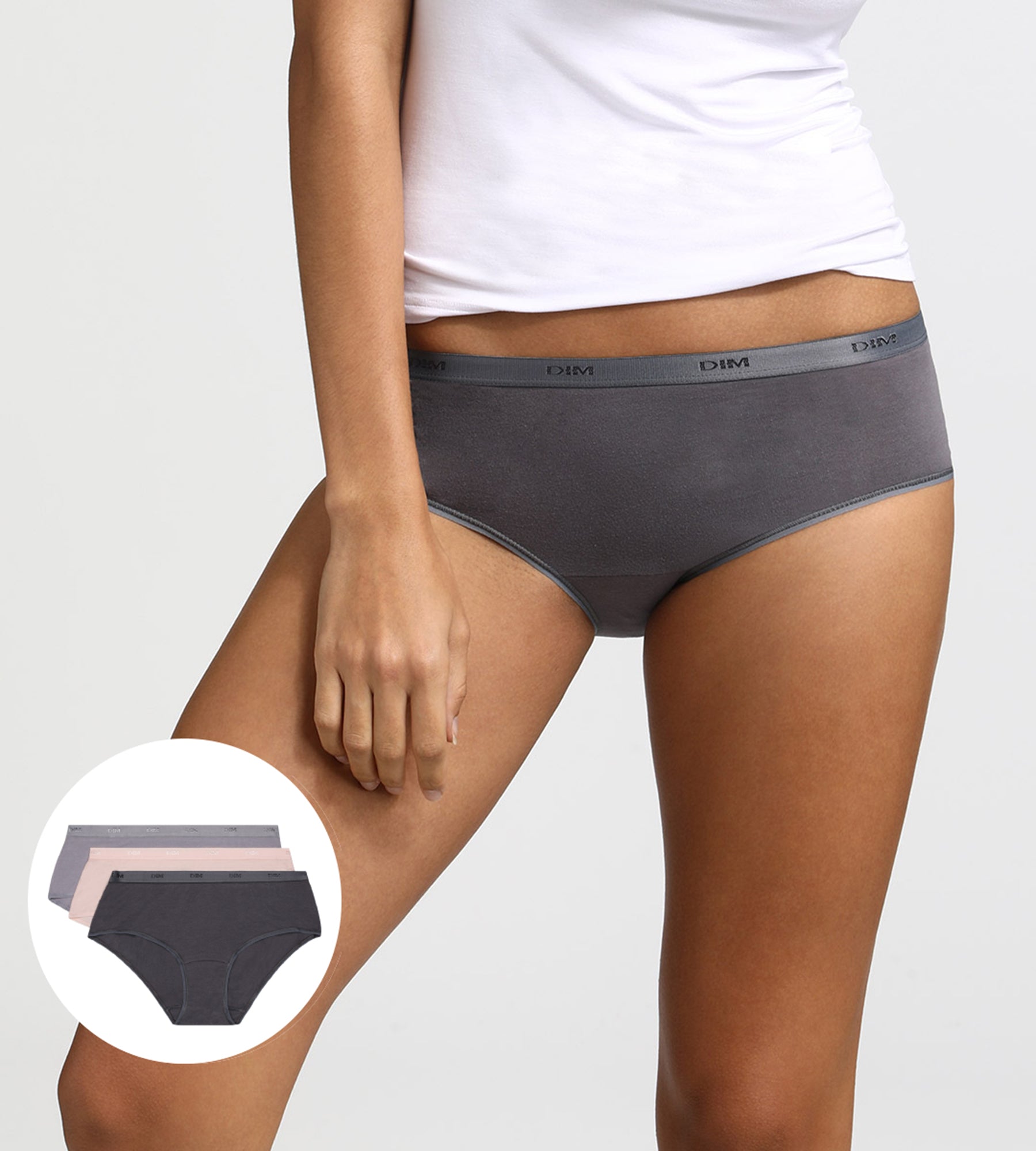 dim-les-pockets-ecodim-lot-de-3-boxers-femme-taupe-rose-gris image 1