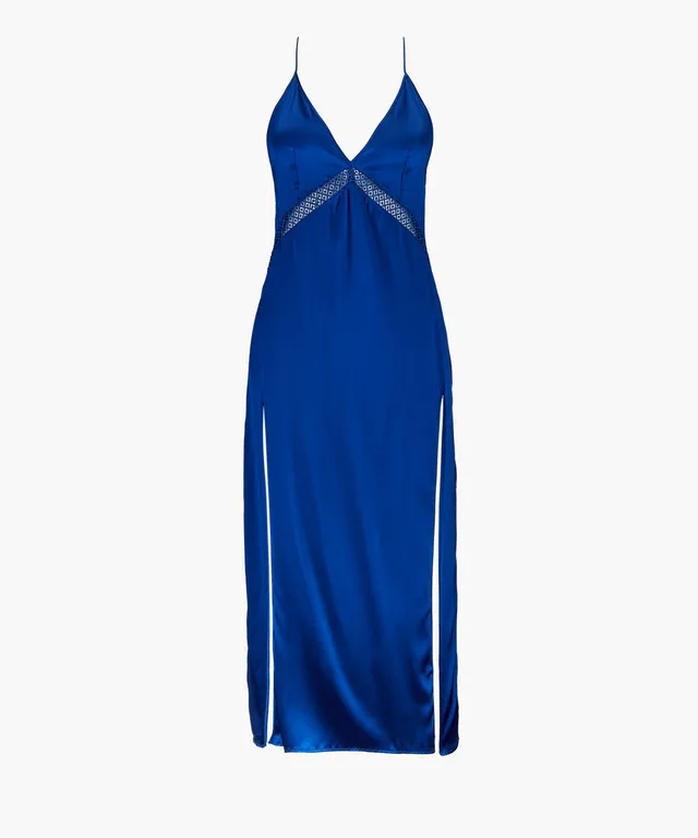 aubade-silk-desire-nuisette-longue-electric-blue image 1