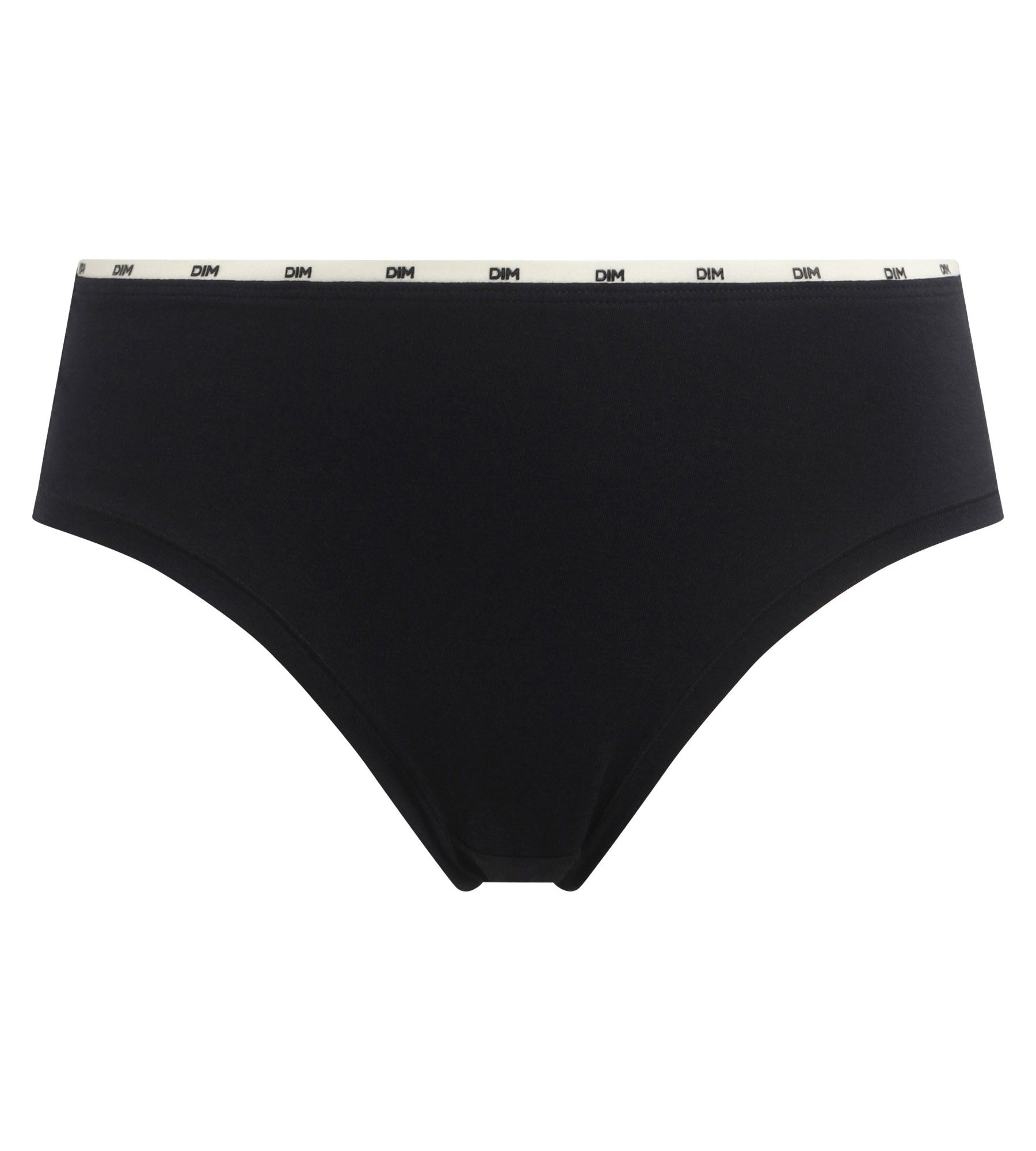 dim-icons-essentiel-slip-femme-coton-modal-noir-galon-beige image 5