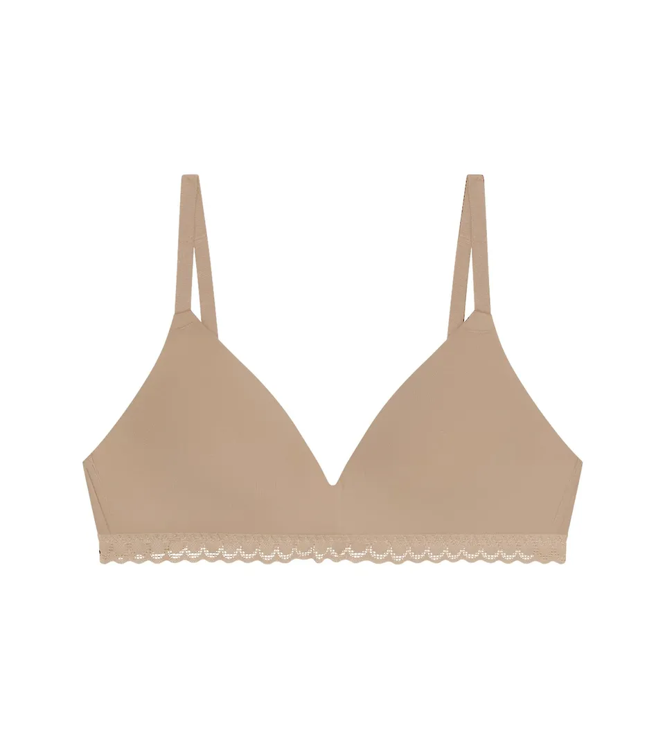 dim-daily-soutien-gorge-fille-sans-armature-microfibre-dentelle-nude image 1
