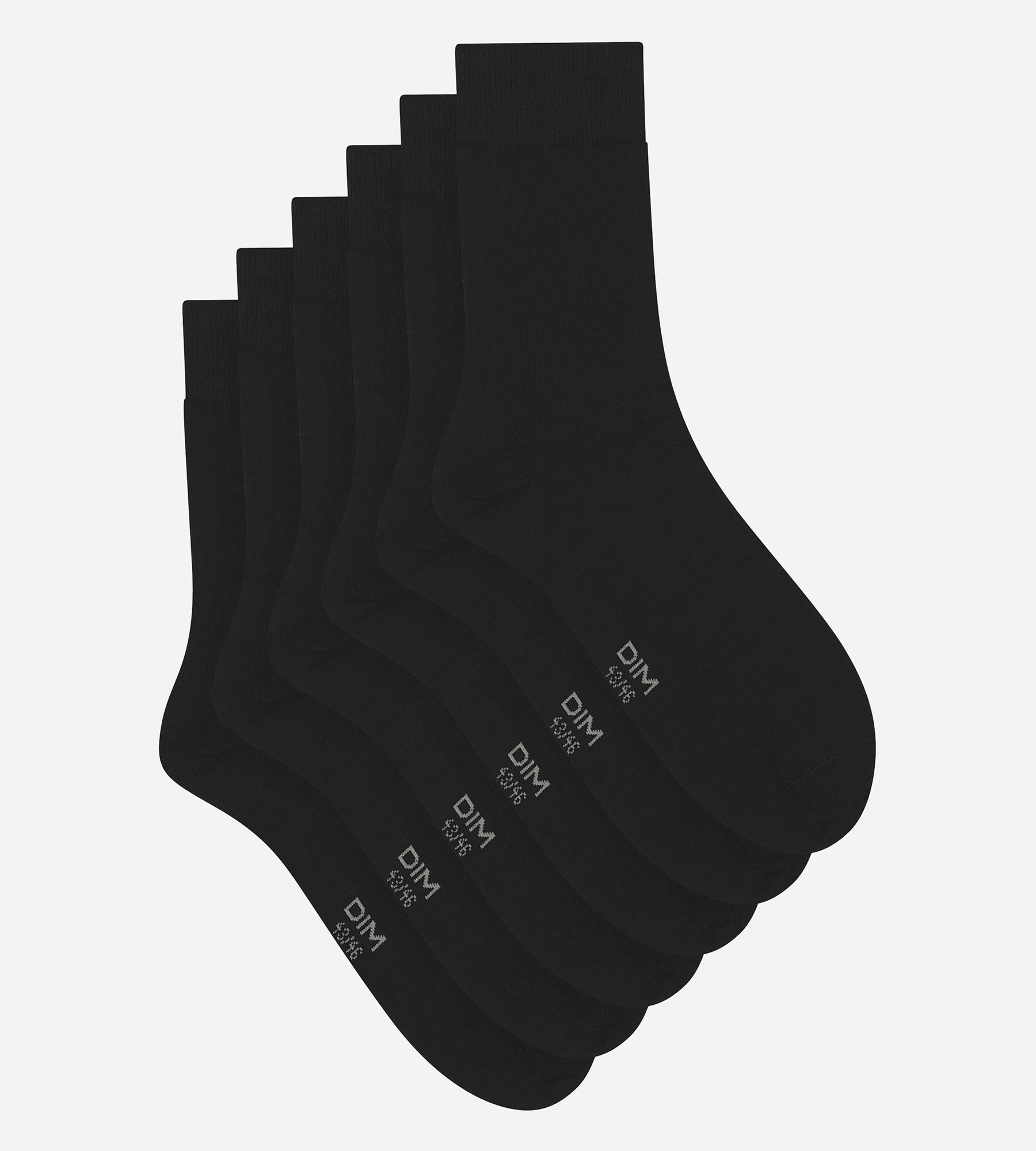 dim-coton-lot-de-3-paires-chaussettes-homme-noir image 2