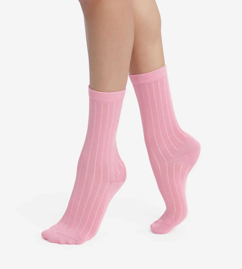 dim-mode-chaussettes-femme-c-tel-es-coton-satin-mauve image 1