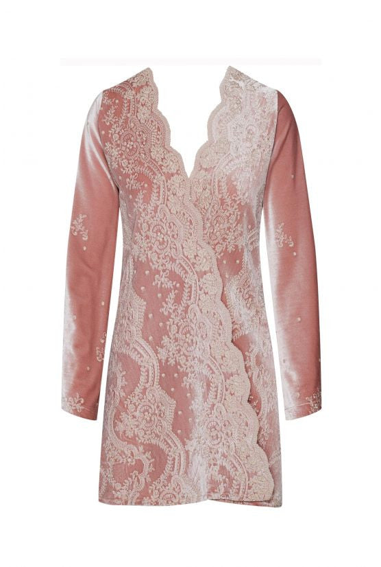 cadolle-robe-de-chambre-velours-rose-peignoir image 1