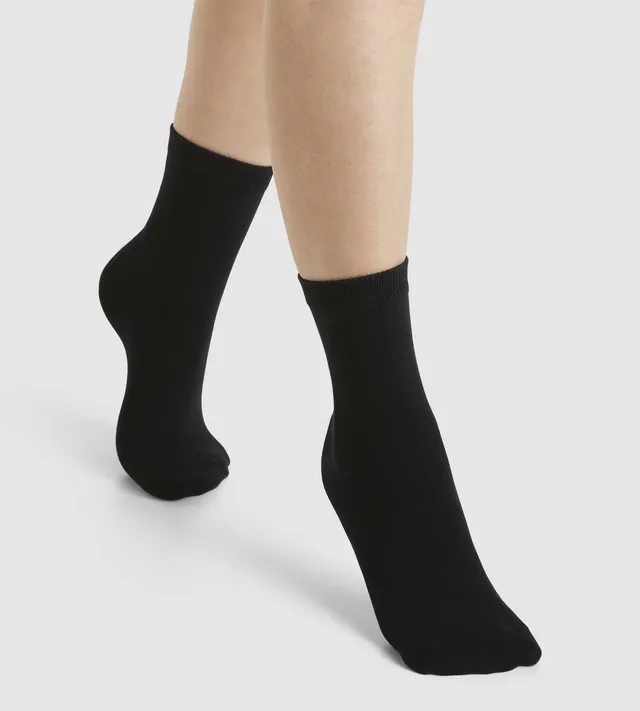 dim-thermo-polaire-chaussettes-chaudes-enfants-noires-mi-hautes image 1