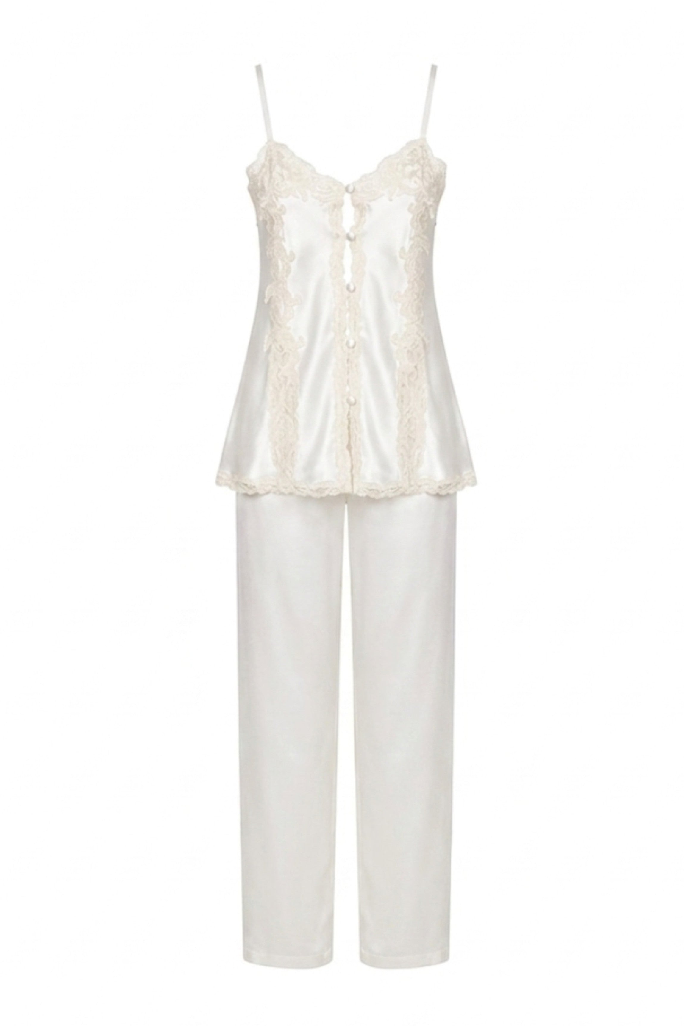 cadolle-eloise-pyjama-soie-ivoire-dentelle-doubl-e-soie image 1