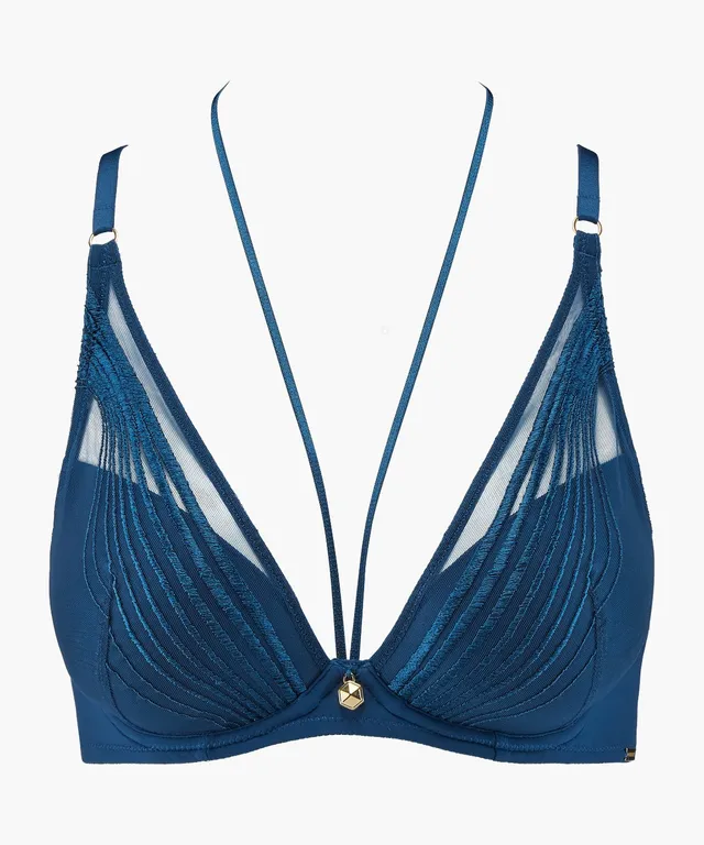aubade-sumptuous-waves-soutien-gorge-plunge-foulard-imperial-blue image 1